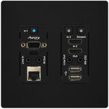 Aurora VLX-TCW2V-C 1Gbps 4K IP Audio Video Wall Plate Black