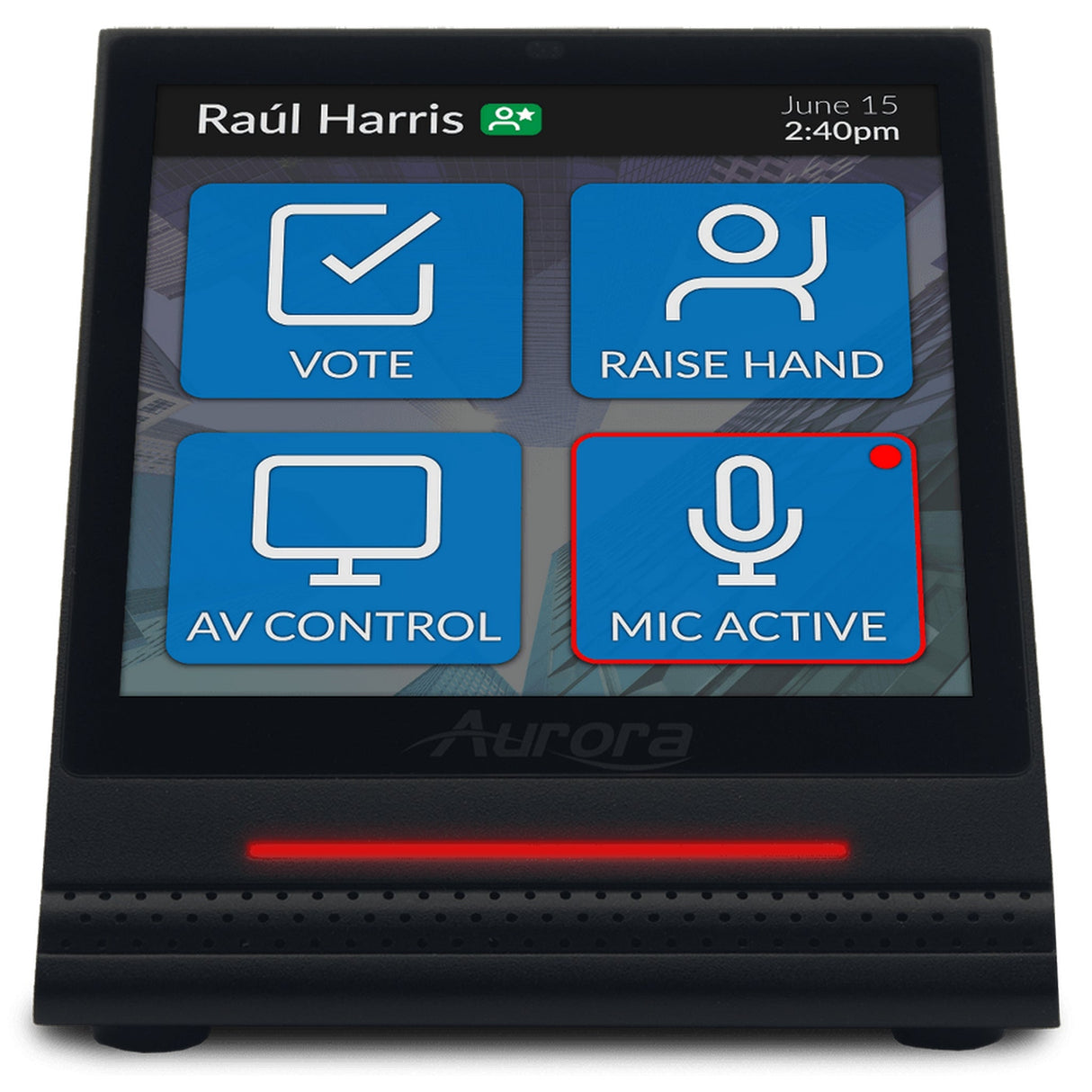 Aurora RXT-4D ReAX 4-Inch Desktop Touch Screen/Controller with Beamforming Dante Microphone