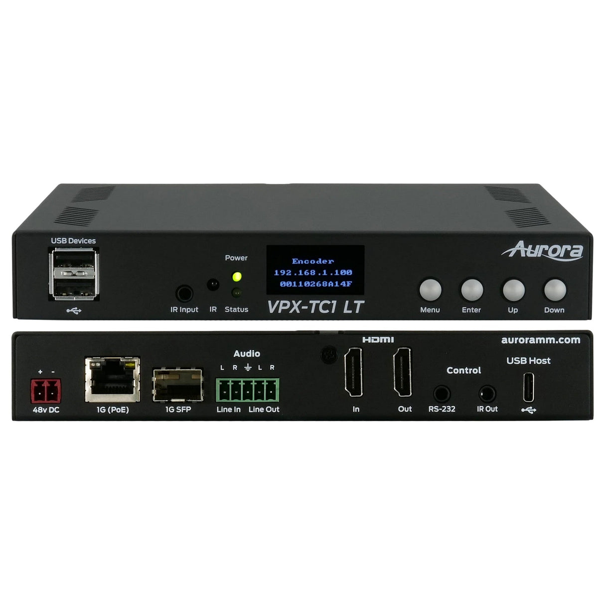 Aurora VPX-TC1-LT 4K30 1Gbps AV over IP Transceiver
