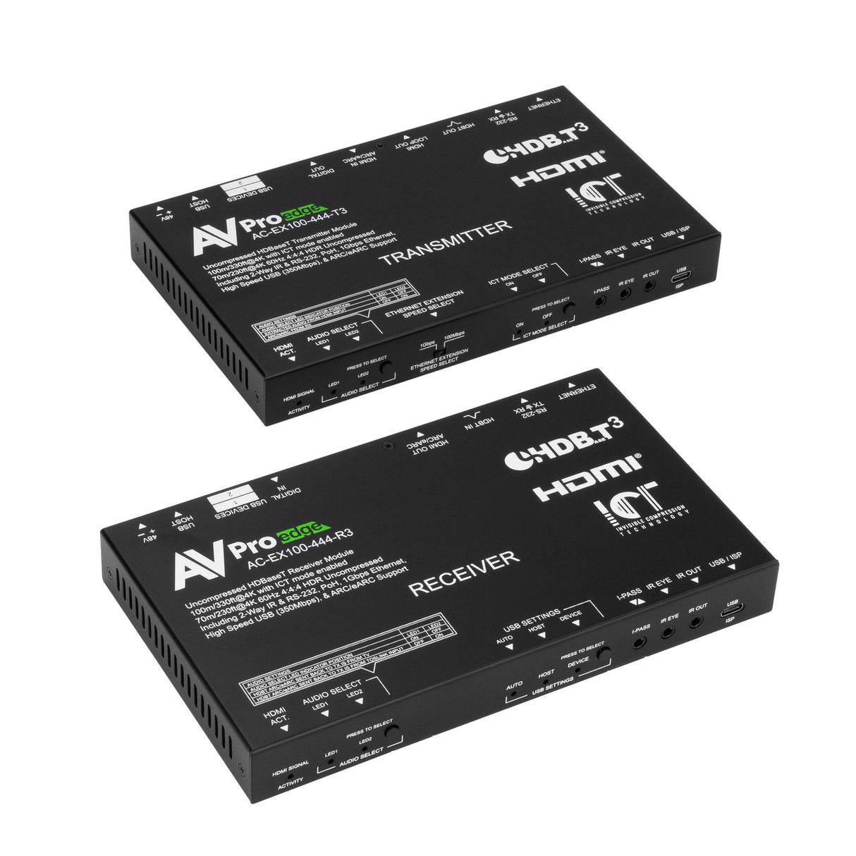 AVPro Edge AC-EX100-444-KIT 100M 18Gbps HDBaseT Extender Kit