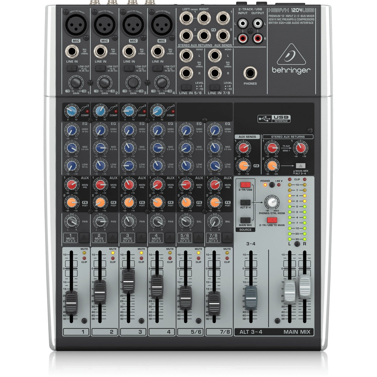 Behringer XENYX 1204USB 12-Input Analog USB Mixer