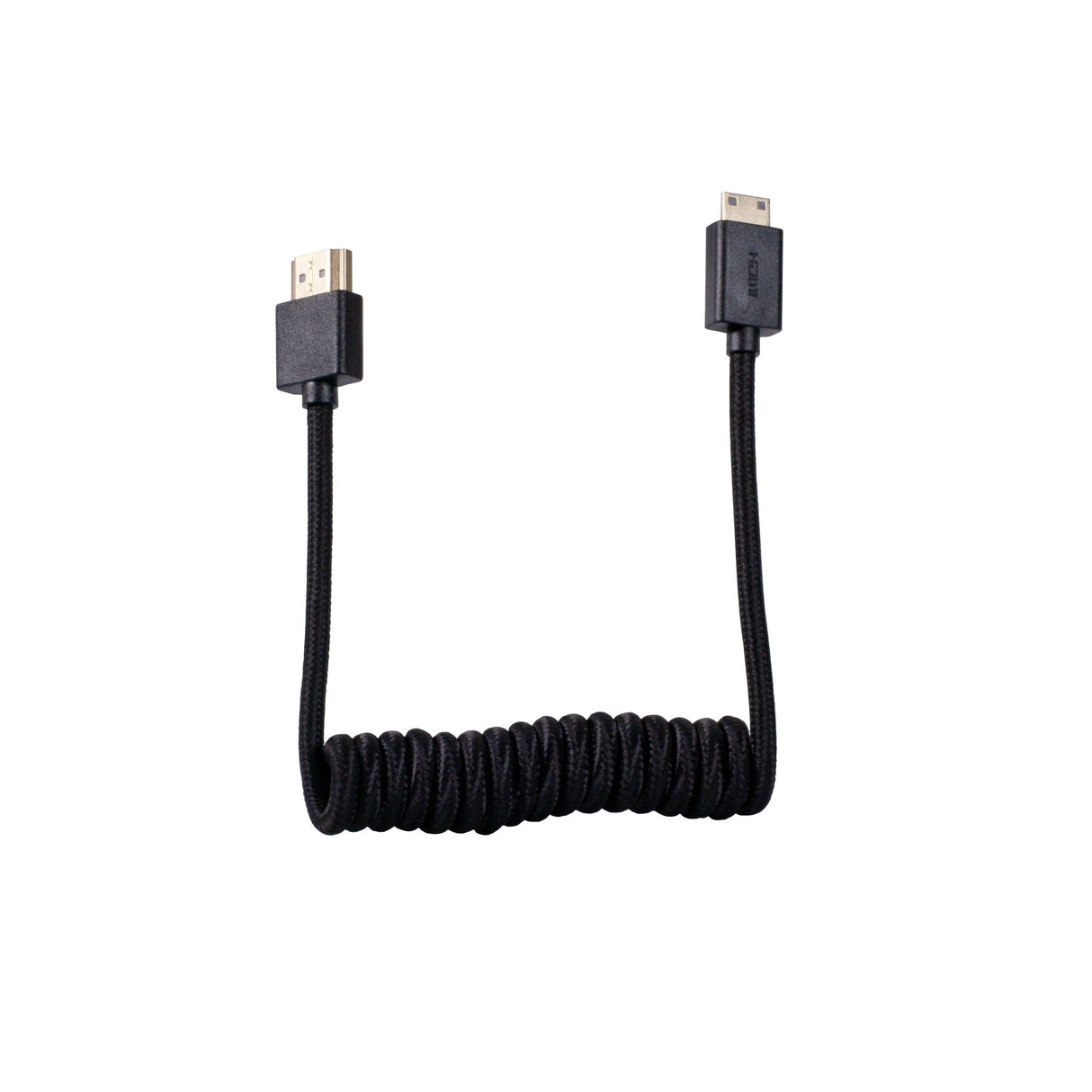 Blackhawk Mini HDMI Male to Full HDMI Male Coiled Cable, 12-24-Inches