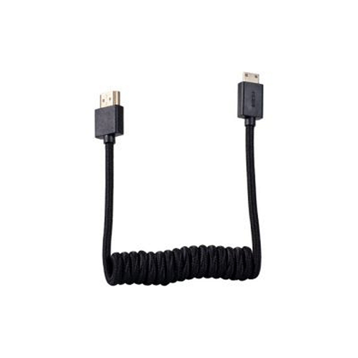 Blackhawk Mini HDMI Male to Full HDMI Male Coiled Cable, 12-24-Inches