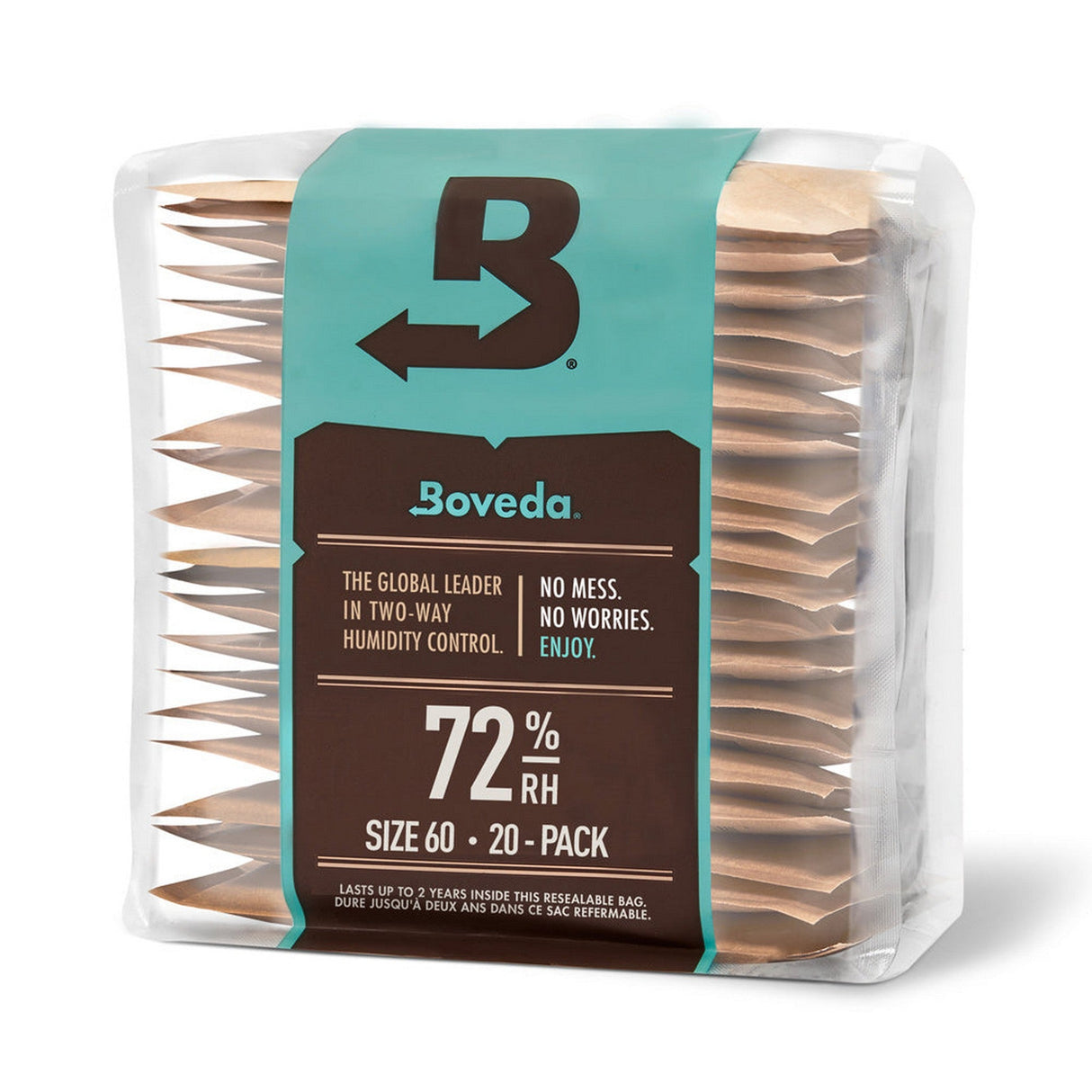 Boveda 72% RH Guitar Case Seasoning Packs Size 60g, 20-Pack Brick for Wood Instrument Cases