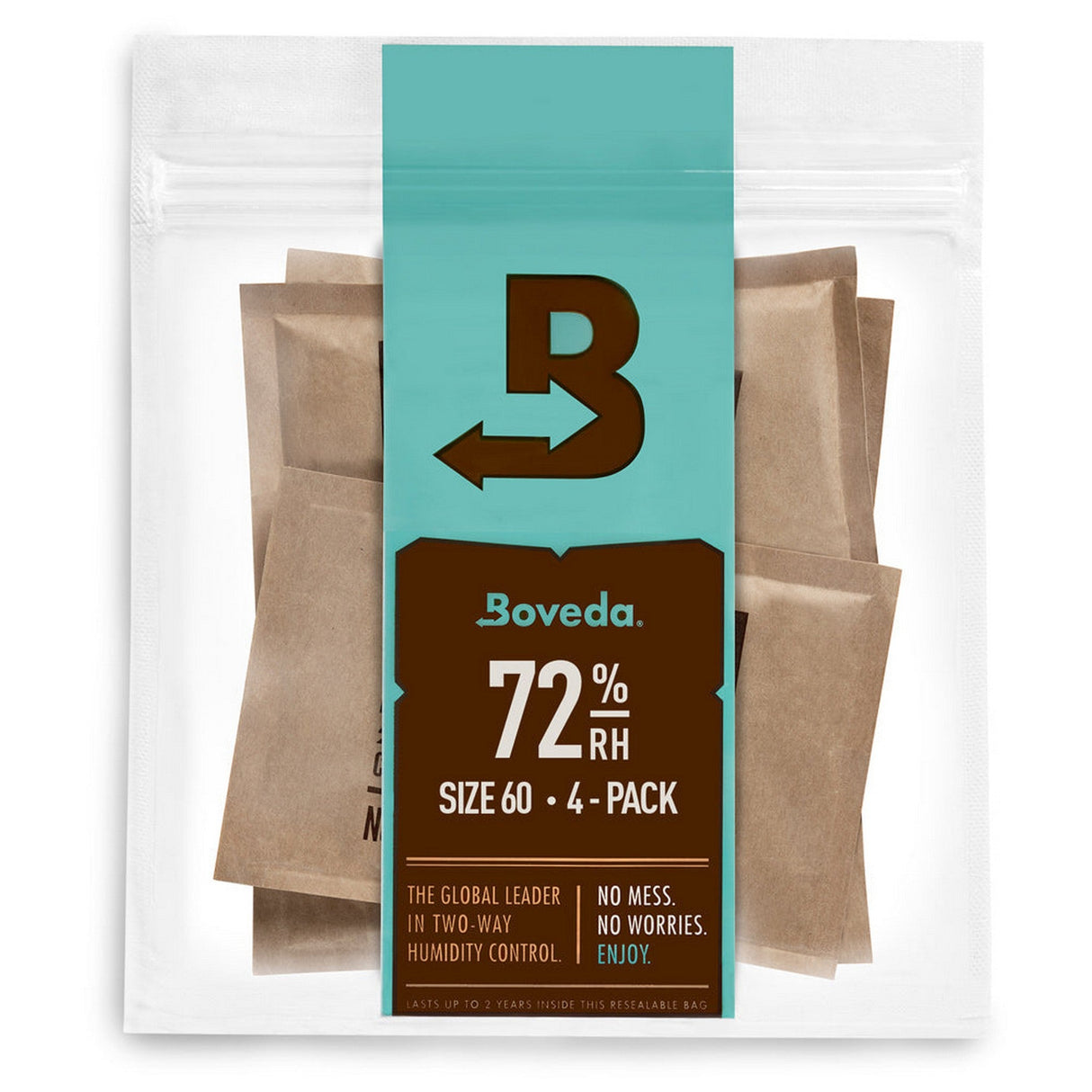 Boveda 72% RH Guitar Case Seasoning 4-Pack, Size 60g