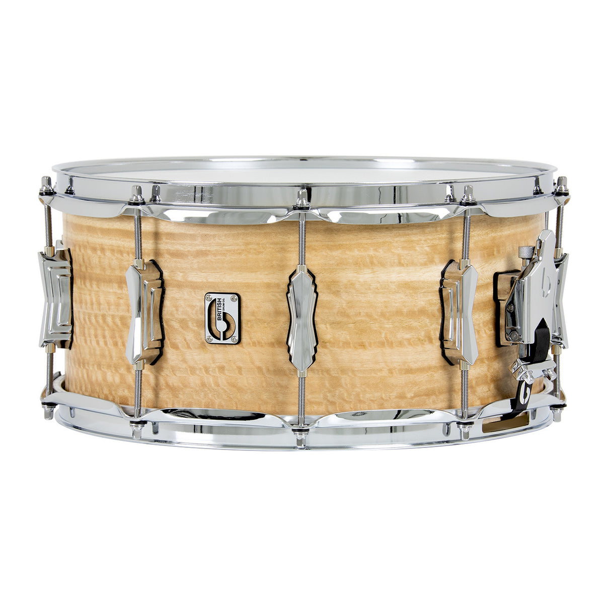 British Drum Co MAV-14-65-SN Maverick Series 14x6.5-Inch Snare Drum, Maple Finish