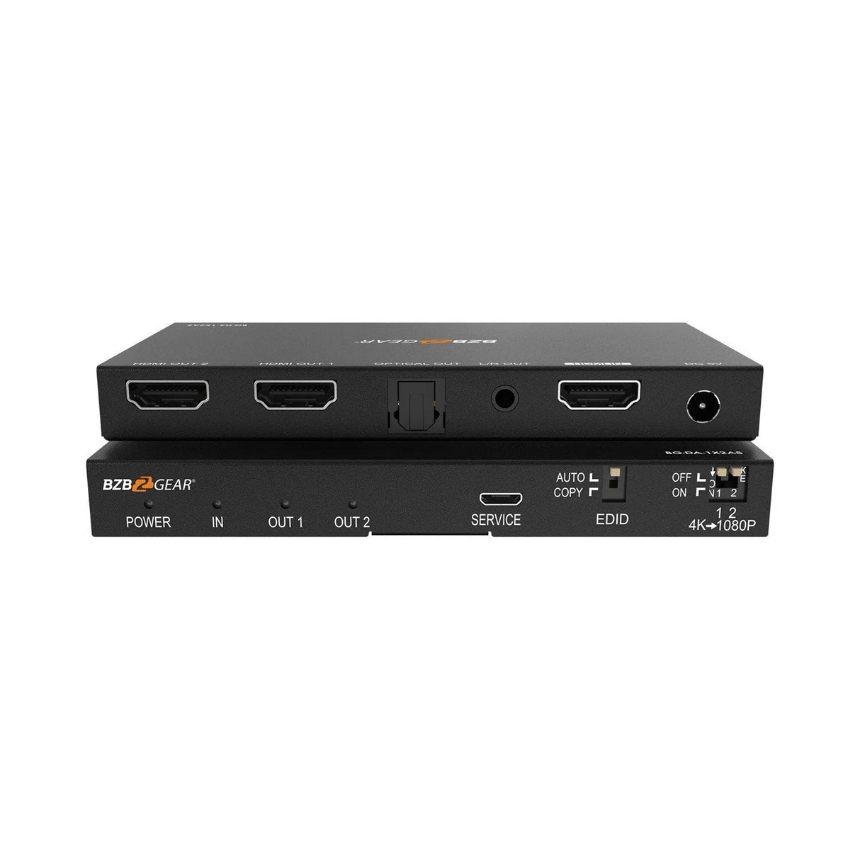 BZBGEAR BG-DA-1X2AS 2-Port 4K 60Hz HDMI Splitter with Down-Scaler