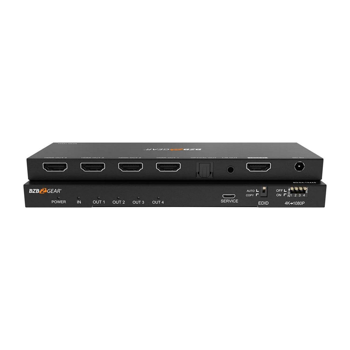 BZBGEAR BG-DA-1X4AS 4-Port 4K 60Hz HDMI Splitter with Down-Scaler