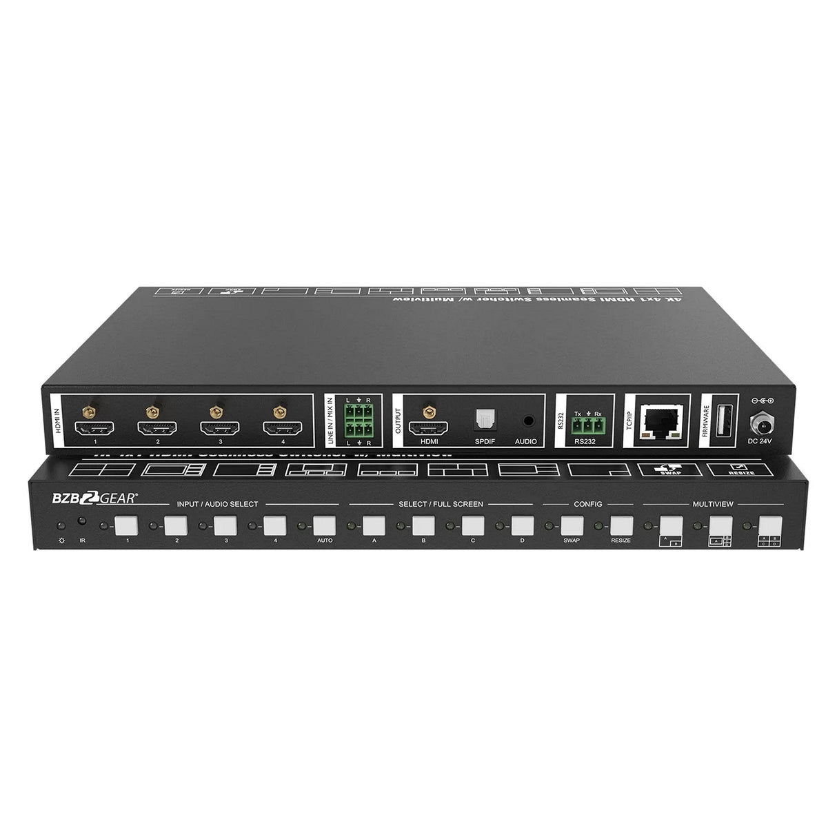 BZBGEAR BG-UMV-HA41 4X1 4K HDMI Seamless Switcher/Scaler