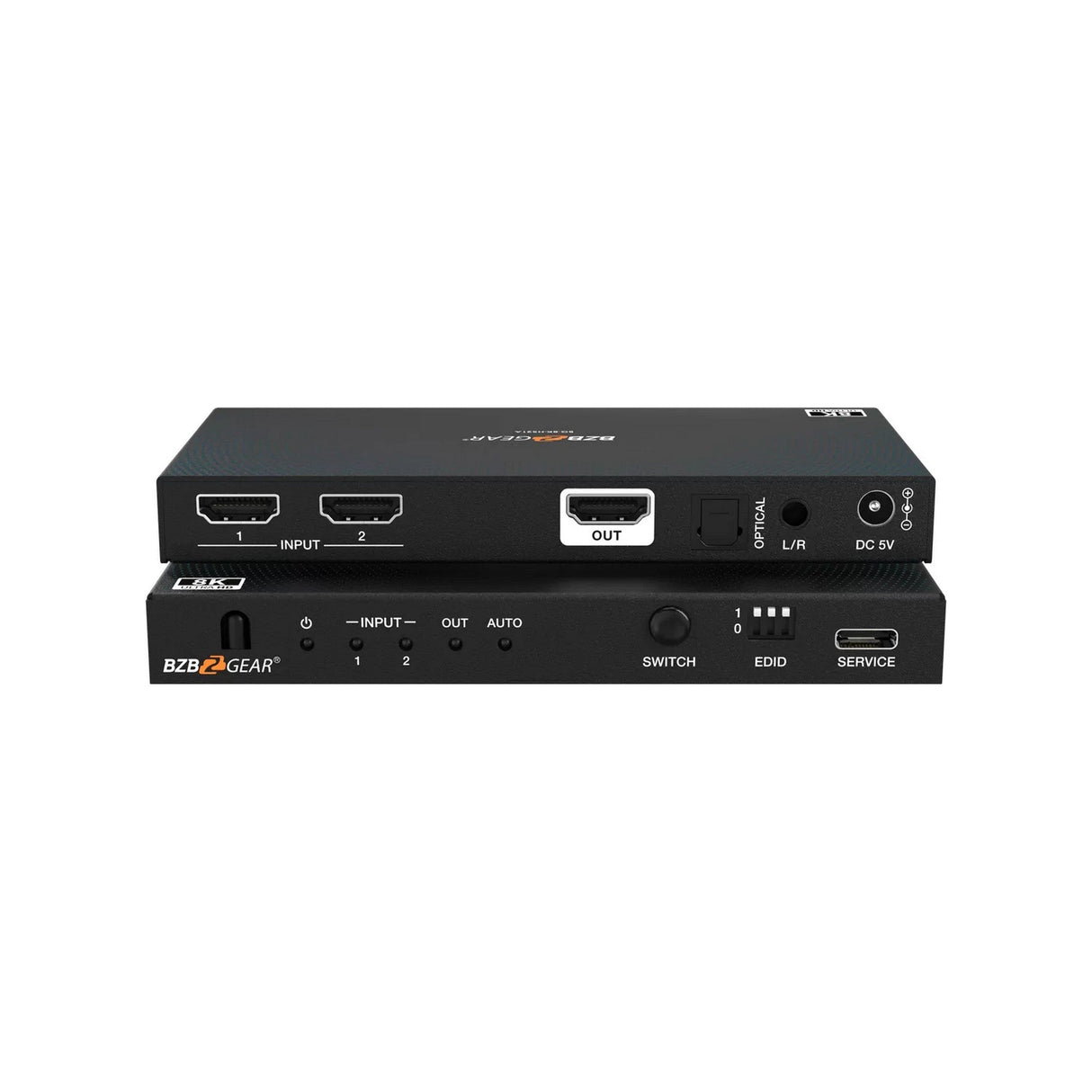 BZBGEAR 2x1 8K UHD HDMI 2.1 Switcher with Audio De-Embedder