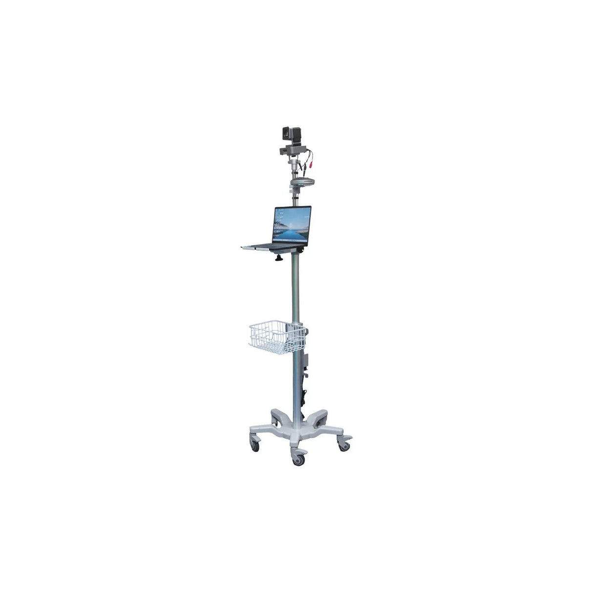 BZBGEAR Medical-Grade Patient Monitor Roll Stand with 10X PTZ Camera and Speakerphone