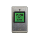 Camden CM-30E Square LED Illuminated Push to Exit Button, Green