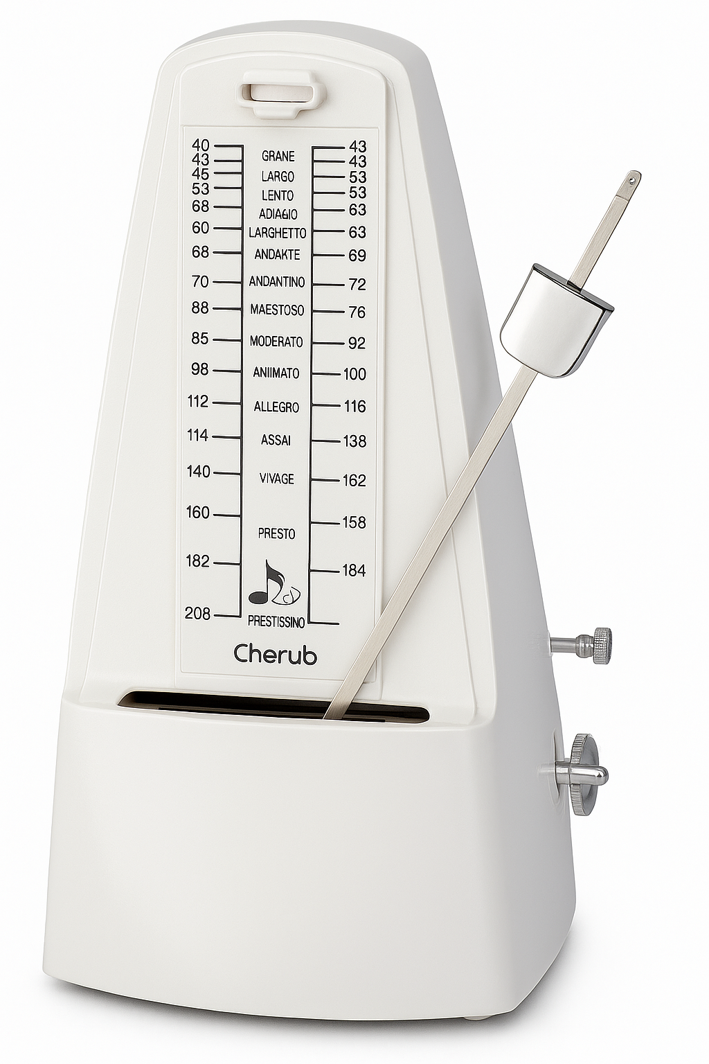 Cherub WSM-330 Mechanical Tower Metronome, White