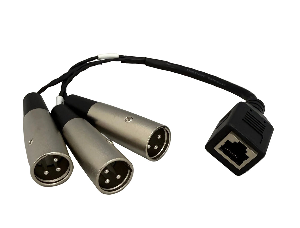 ClearOne RJ45 Female to 3x XLR 3-Pin Male Adapter for Ceiling Microphone Array, 1-Foot
