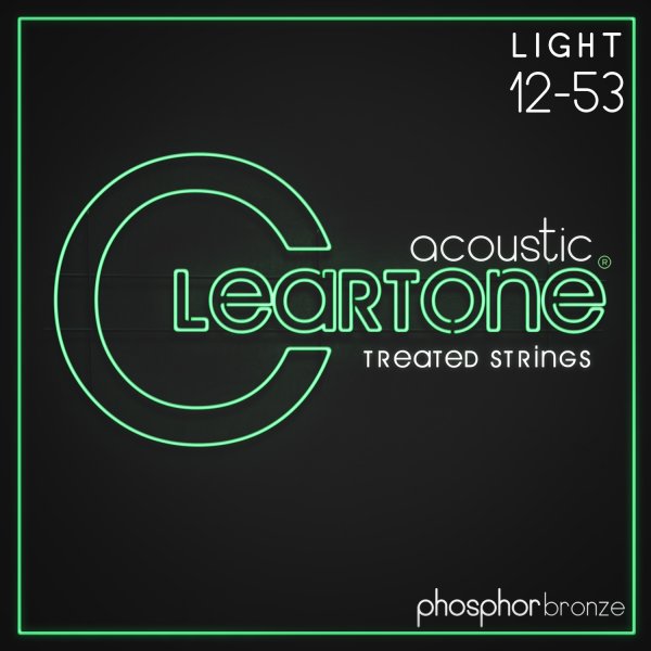 Cleartone 7412 Phosphor Bronze Light Acoustic Guitar Strings 12-53