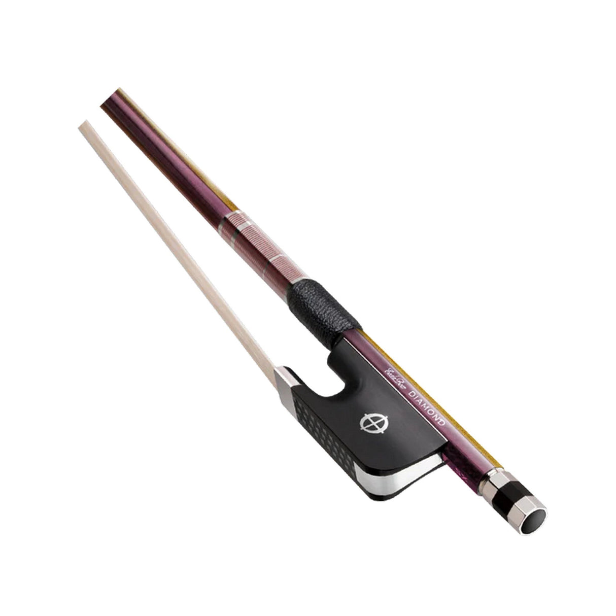 CodaBow DSC4ROR Chroma Diamond SX Cello Bow, Ruby Amber Prismatic with Ruby Winding