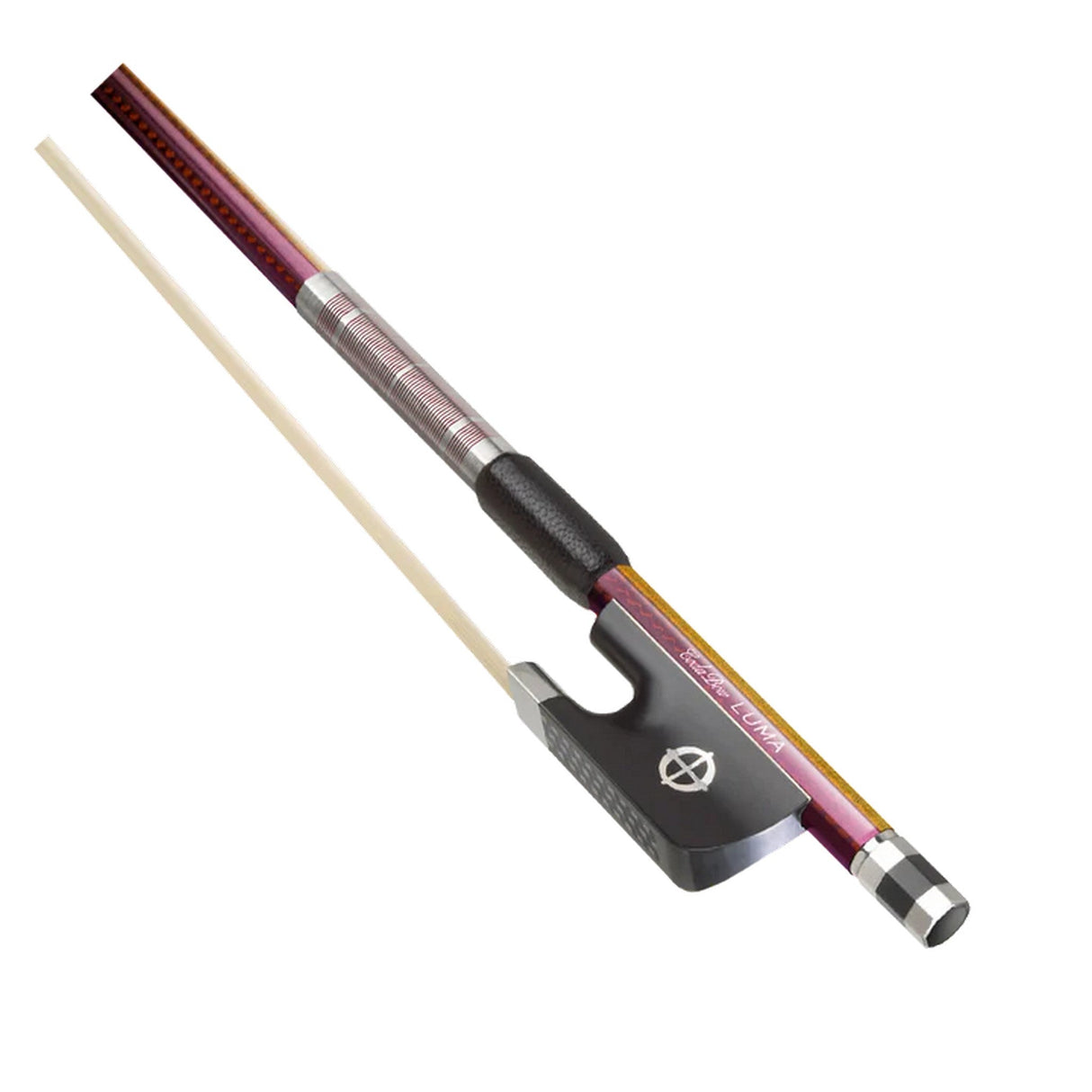 CodaBow SLA4ROR Chroma Luma Violin Bow, Ruby Amber Prismatic with Ruby Winding