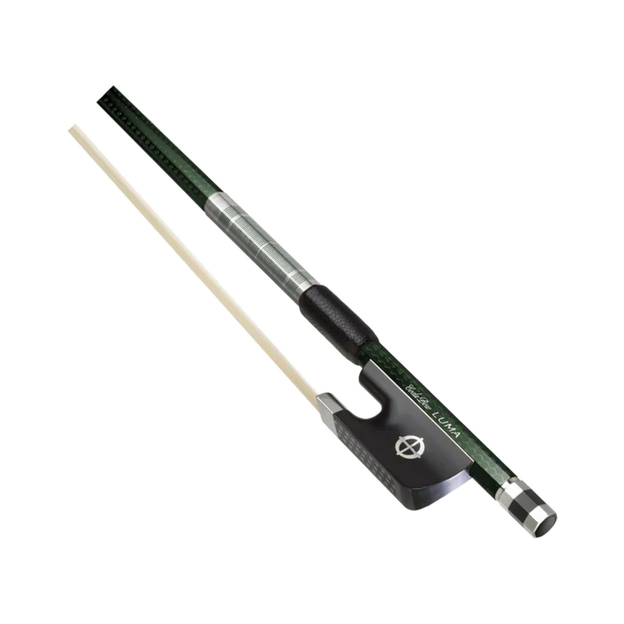 CodaBow SLB4GG Chroma Luma Viola Bow, Emerald Metallic with Emerald Winding