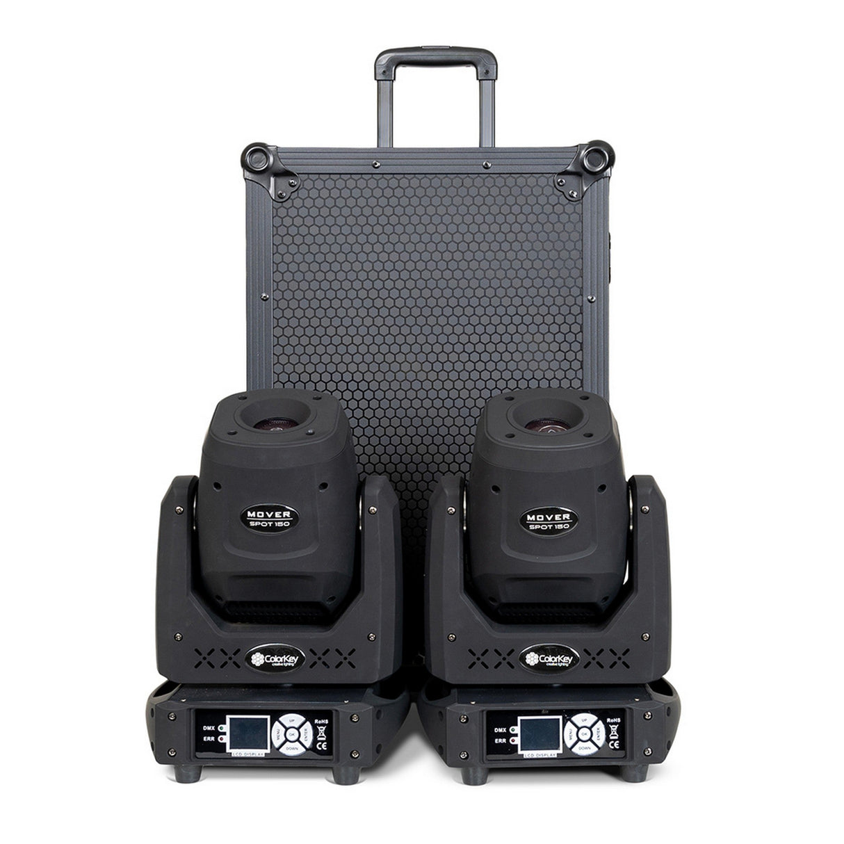 ColorKey Mover Spot 150 2-Pack Bundle with Flight Case Trolley