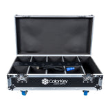 ColorKey 8-Piece Carrrying Capacity Charging Flight Case with Casters for MobilePar Mini HEX4