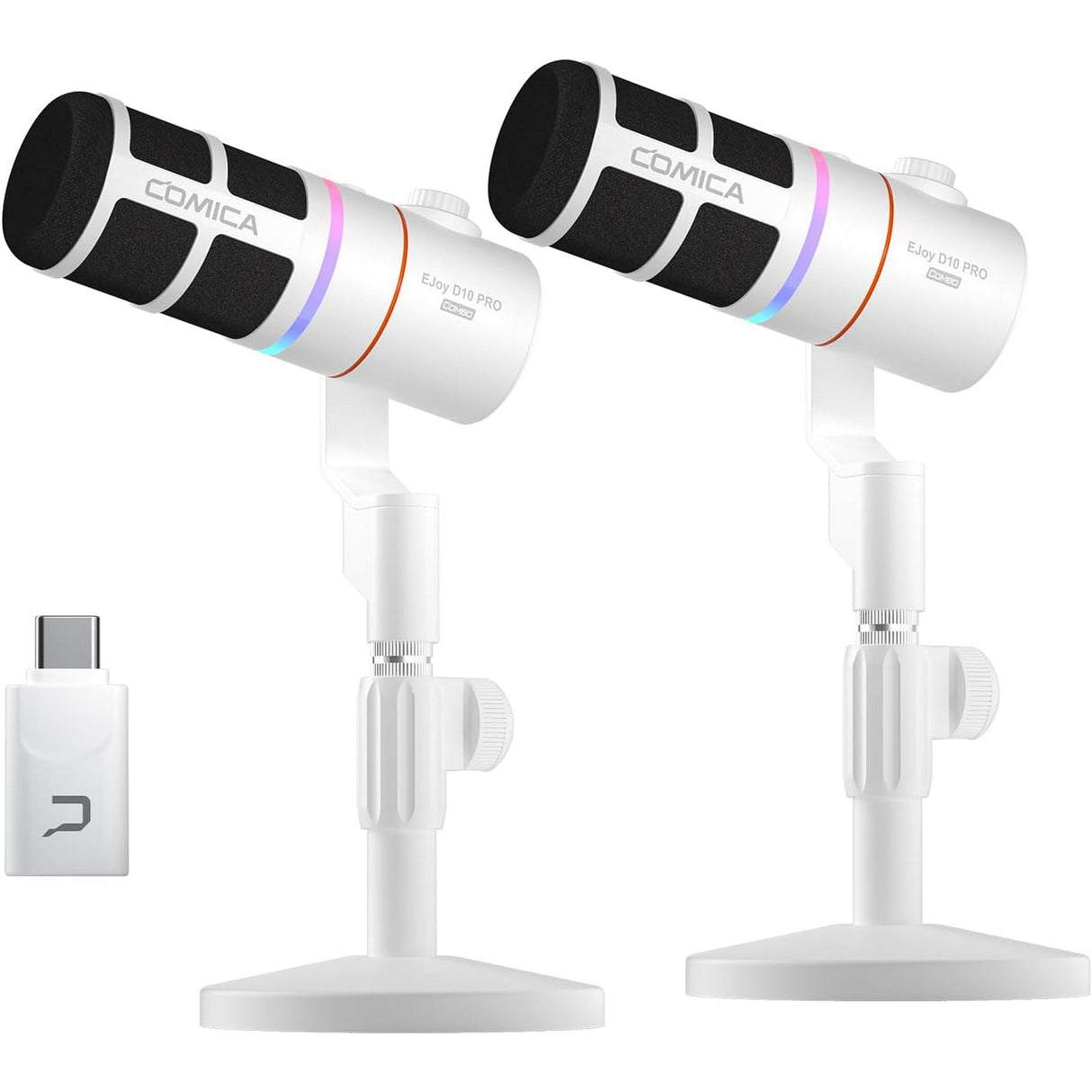 COMICA EJoy D10 Combo Dual Channel Wireless USB Gaming Microphones, Pair