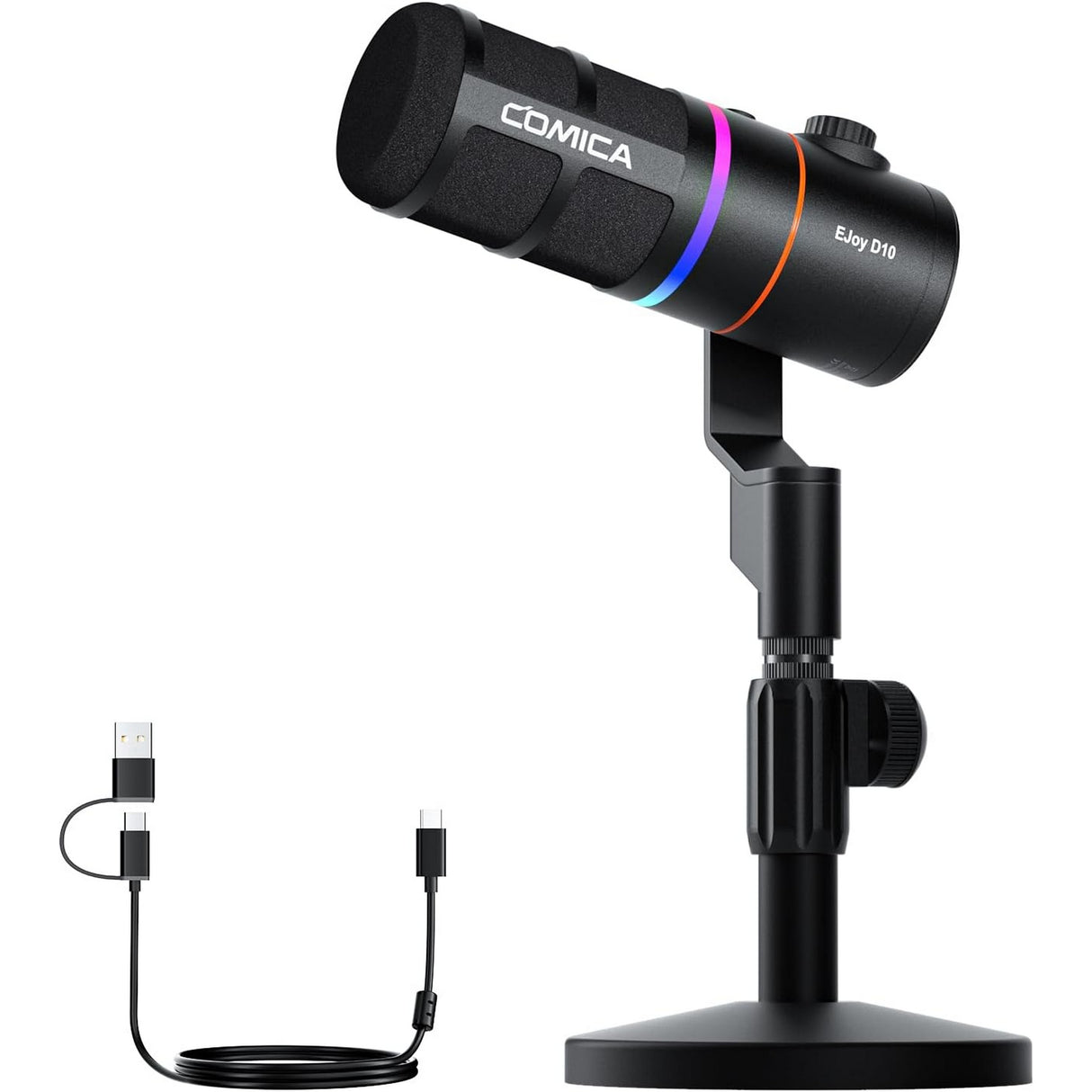 COMICA EJoy D10 D Wired Gaming RGB Dynamic Microphone with Noise Cancellation