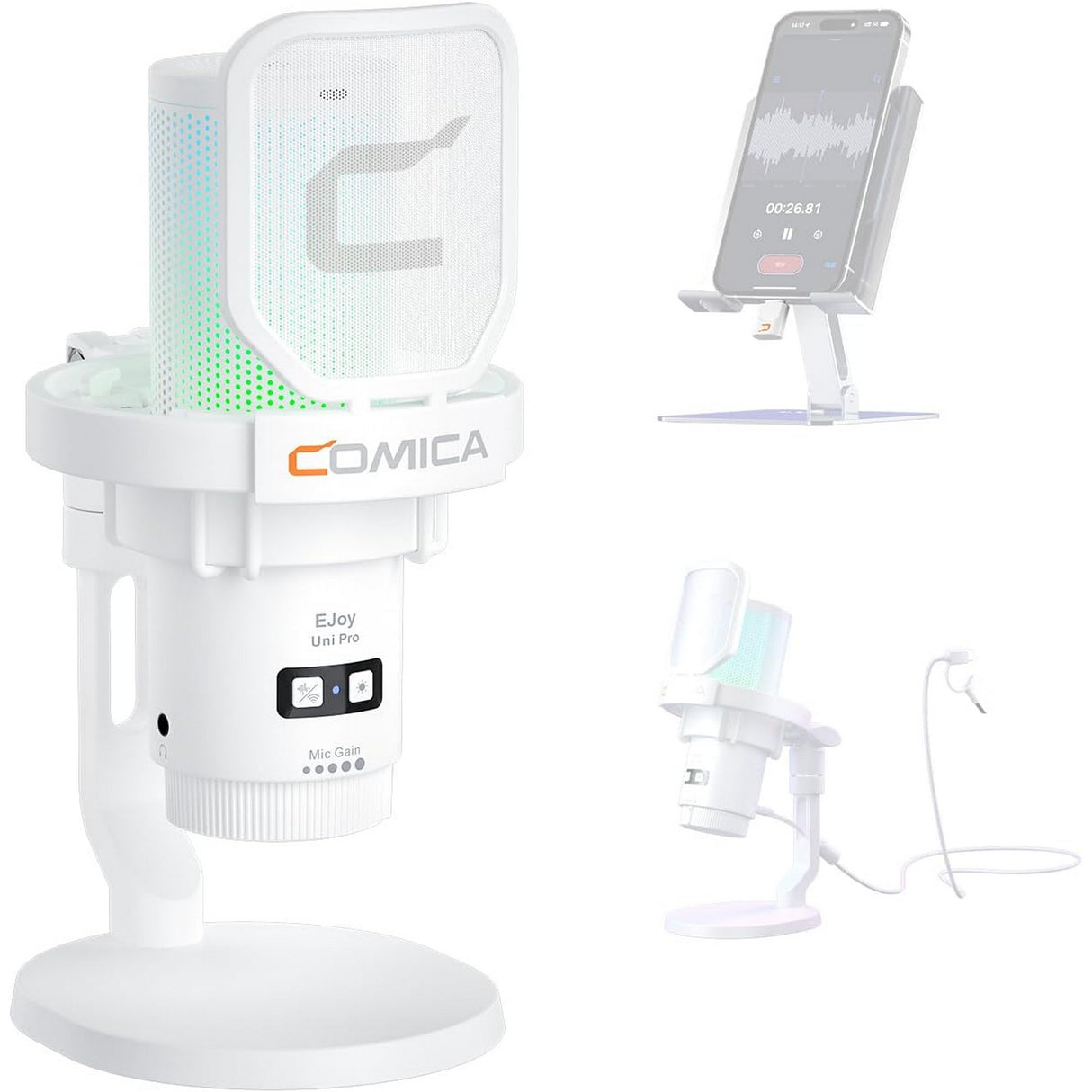 COMICA EJoy Uni Pro D Wireless USB Gaming Microphone with Noise Cancellation