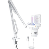 COMICA EJoy Uni A Wired USB Gaming Microphone with Boom Arm Noise Cancellation and RGB Lights Monitoring