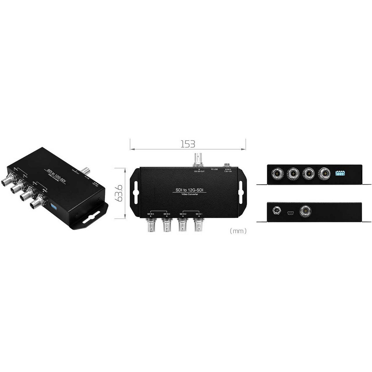 Connectronics CTX-SDI2SDI12G Dual-Link 6G-SDI/Quad-Link 3G-SDI to Single-Link 12G-SDI Converter