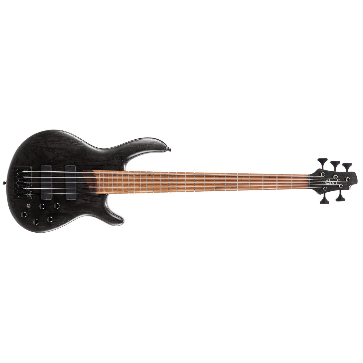 Cort B5 Element 5 String Bass Guitar, Transparent Black