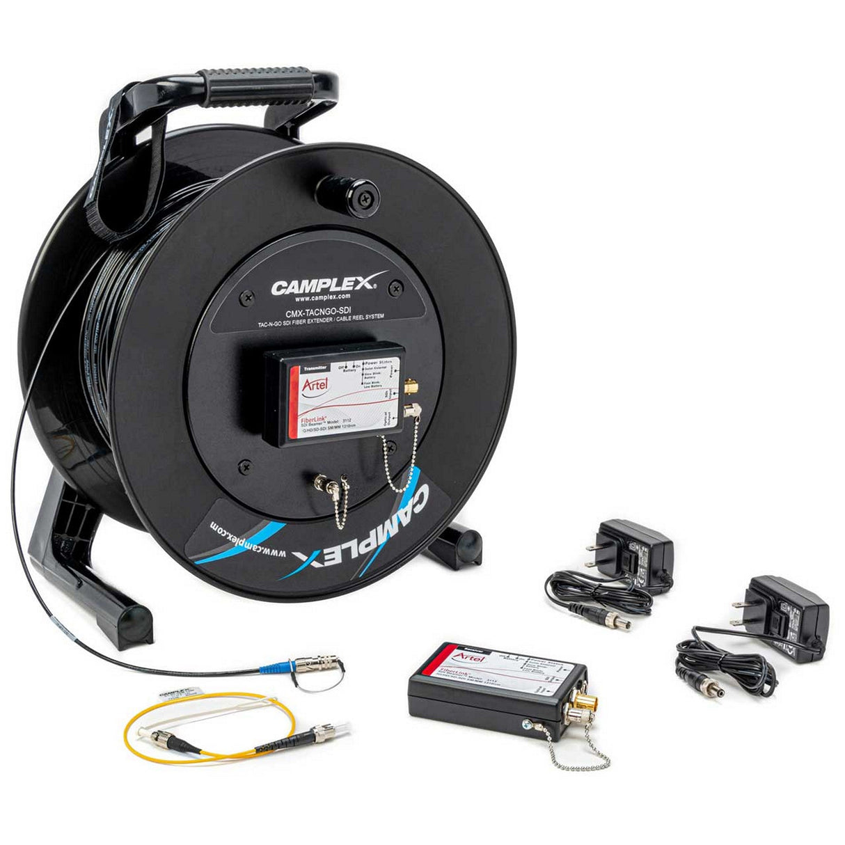 Camplex CMX-TACNGO-SDI 1000 Foot Fiber Optic Converter Extender Cable Reel System