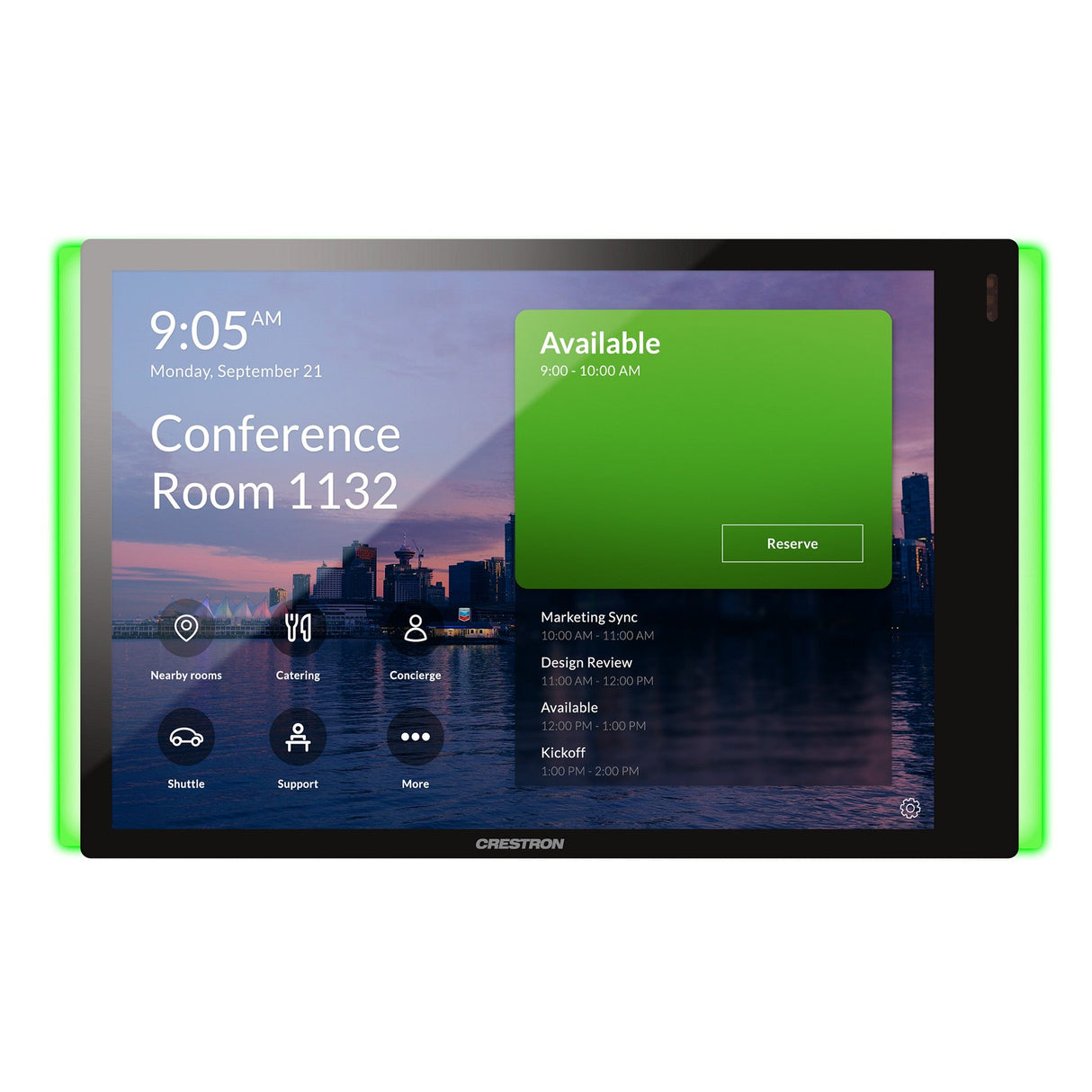 Crestron TSS-770-T-B-S-LB KIT 7-Inch Room Scheduling Touch Screen Display, Microsoft Teams, Black, Light Bar