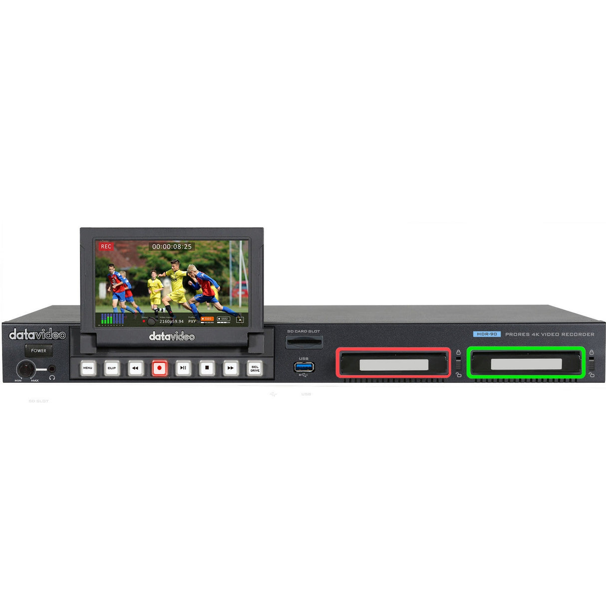 Datavideo HDR-90 ProRes 4K Video Recorder, 1U Rackmountable