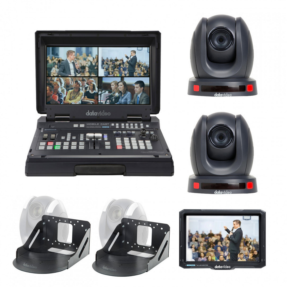 Datavideo HS-1600T-2C140TM Portable HD Web Production Studio with 2x HDBaseT Cameras