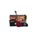Dean Guitars Edge 09 Bass Pack Metallic Red Electric Guitar with Amp - guitar
