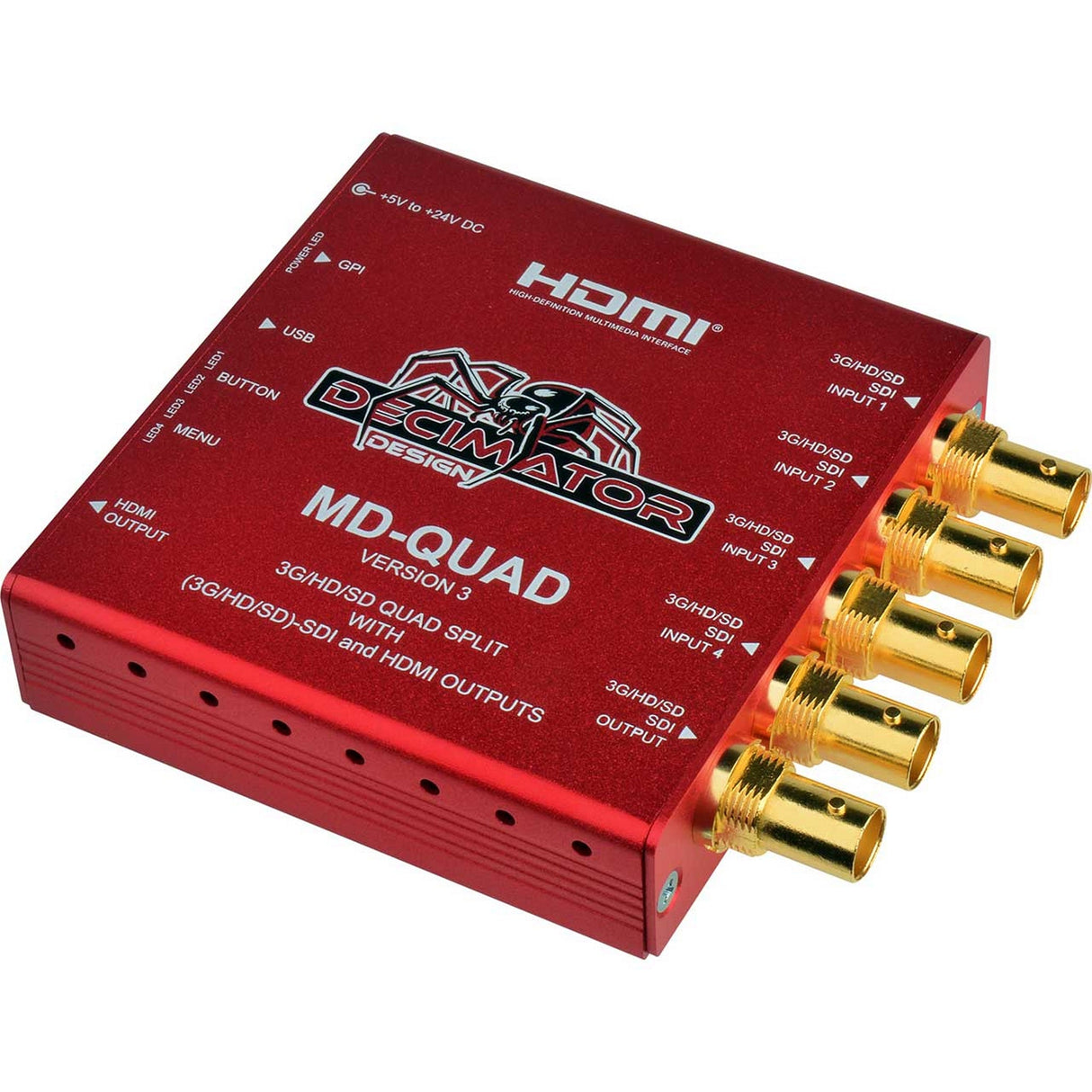 Decimator Design DEC-MD-QUAD Miniature 3G HD SD Quad Split Multiviewer with HDMI