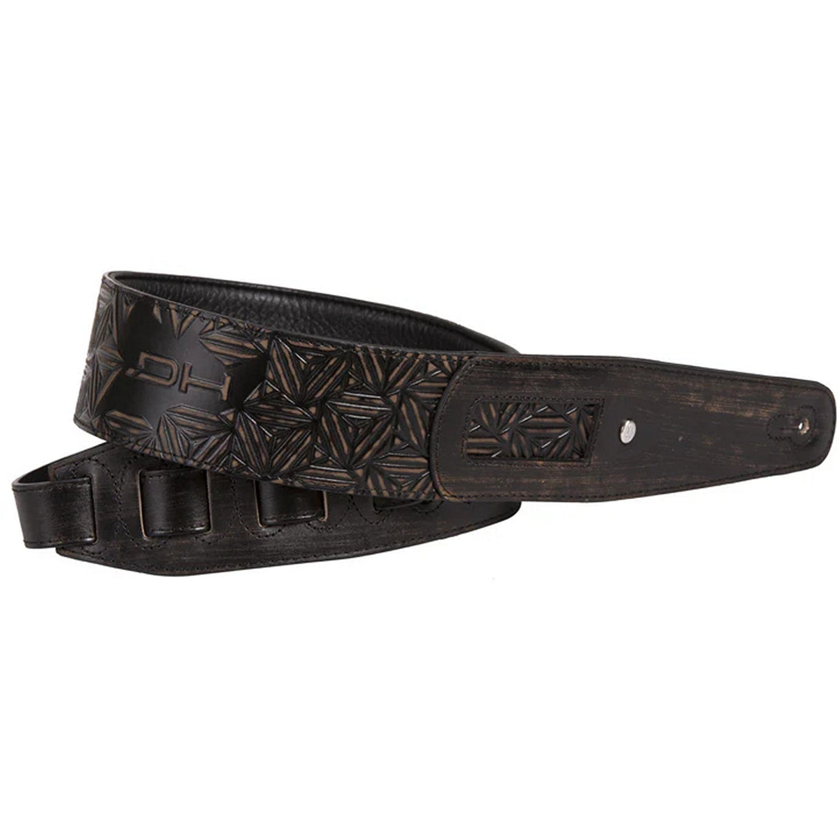 DieHard DHSTRAP600GR SUPERB Italian Leather Padded Guitar Strap, Dark Grey