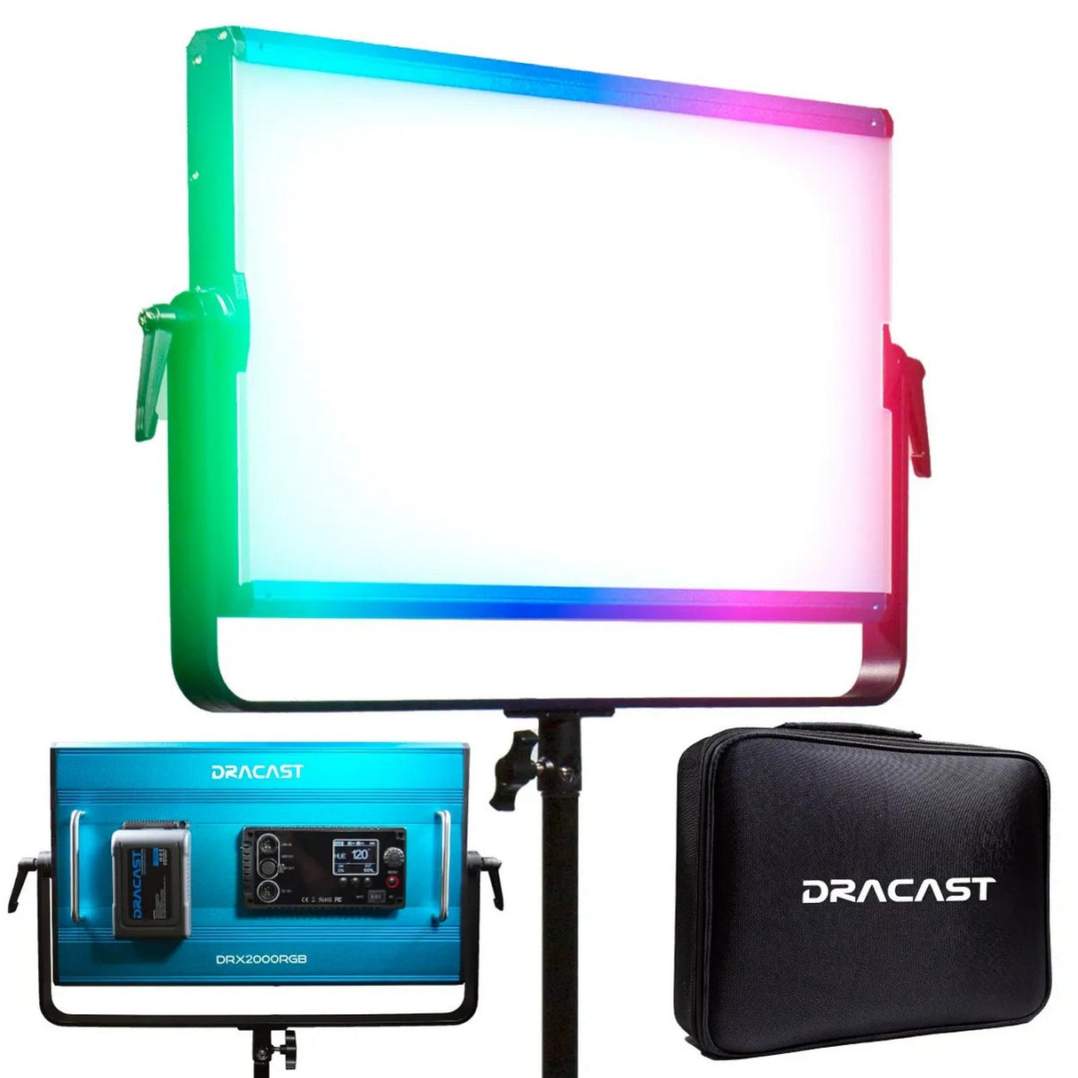 Dracast DRX2000RGB X Series LED2000 RGB and Bi-Color LED Video Light Panel, V-Mount