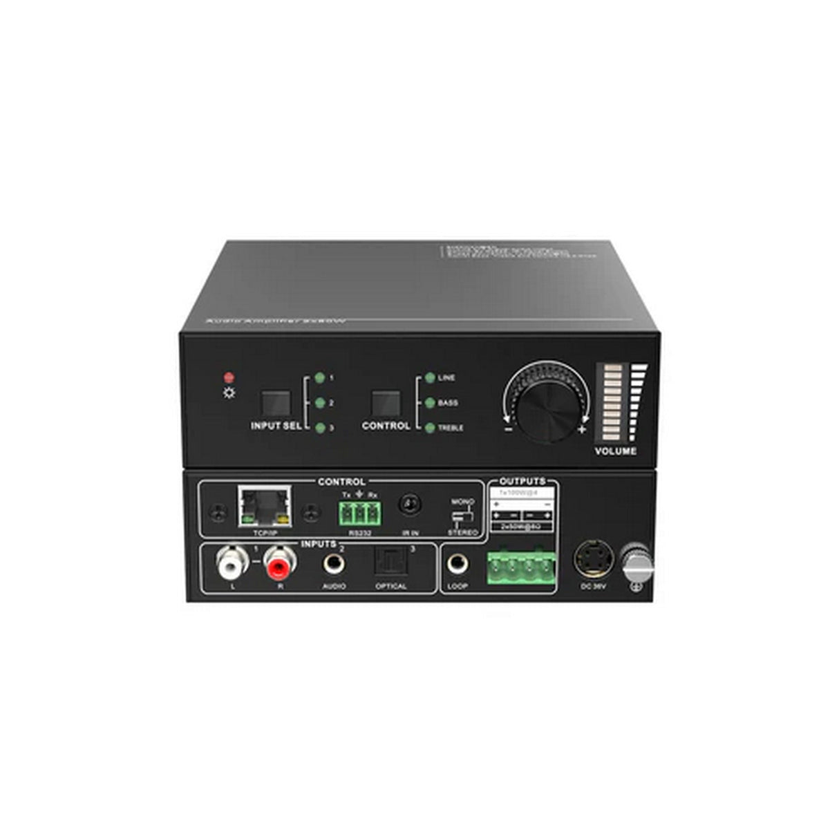 DVDO DVDO-AA2x50W-1 Class-D Audio Amplifier with 3 Inputs and Volume Control