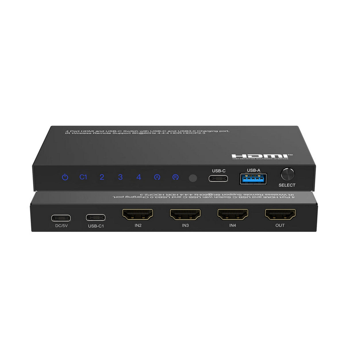 DVDO 8K 4x1 Switcher with 1 USB-C + 3 HDMI Inputs