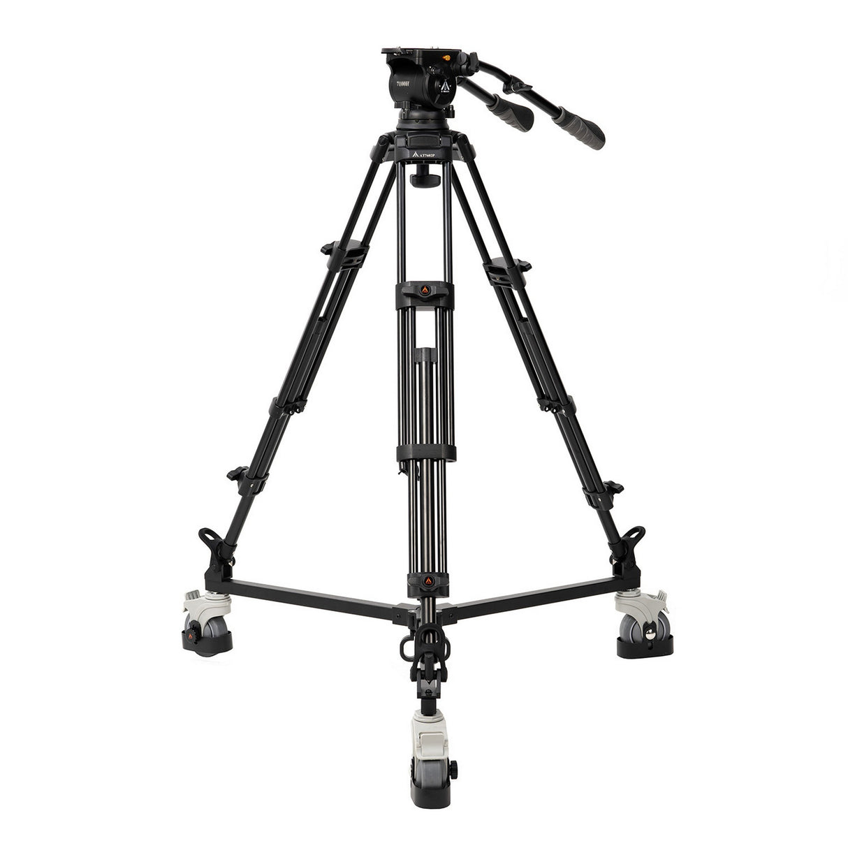 E-Image EI-7100-AAD 2-Stage Aluminum 100mm Fluid Head Tripod Kit with Dolly