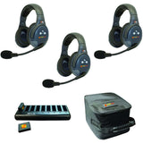 Eartec EVADE EVX3D Full Duplex Wireless Intercom System with 3 Dual Speaker Headsets