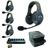 Eartec EVADE EVX4D Full Duplex Wireless Intercom System with 4 Dual Speaker Headsets