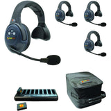 Eartec EVADE EVX4S Full Duplex Wireless Intercom System with 4 Single Speaker Headsets