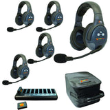 Eartec EVADE EVX5D Full Duplex Wireless Intercom System with 5 Dual Speaker Headsets
