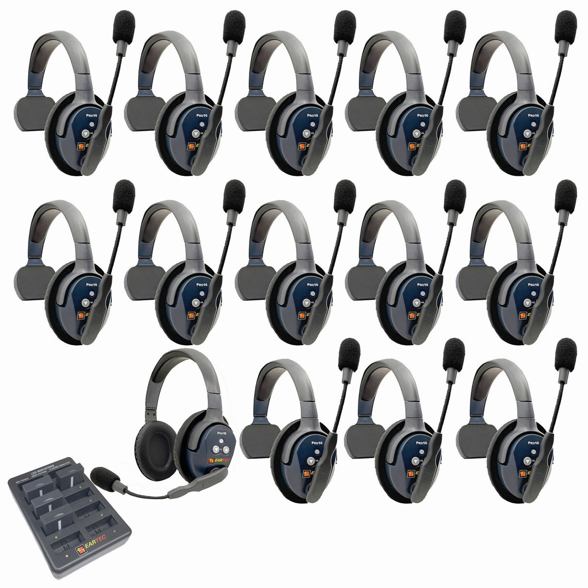 Eartec PRO16 Full Duplex True Wireless Headset Intercom Systems for 14-Users