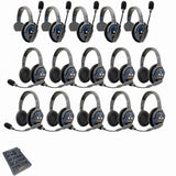 Eartec PRO16 Full Duplex True Wireless Headset Intercom Systems for 15-Users