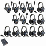 Eartec PRO16 Full Duplex True Wireless Headset Intercom Systems for 14-Users