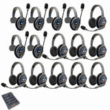 Eartec PRO16 Full Duplex True Wireless Headset Intercom Systems for 15-Users