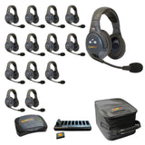 Eartec EVADE EVX14D-CM Full Duplex Dual Channel Wireless Intercom System with 14 Dual Speaker Headsets